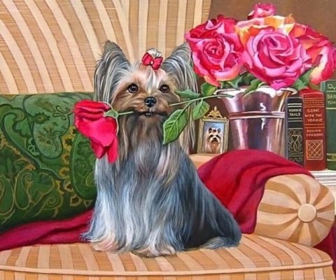 Yorkie Diamond Painting Kit 40cm x 50cm - OHsoCrafty